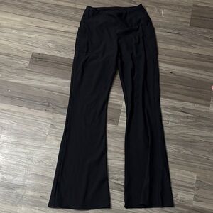 Chic Black Crop Top Flare Women's Pants Set